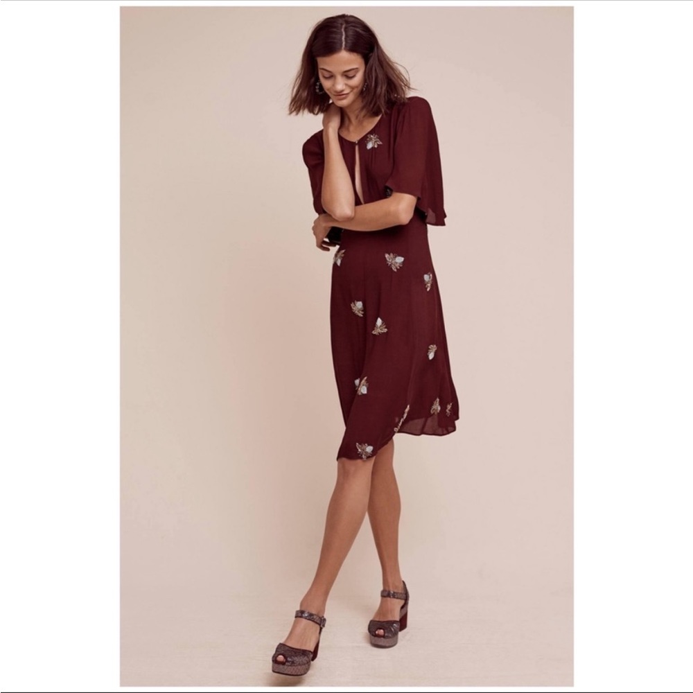 Anthropologie Beaded Firefly Dress